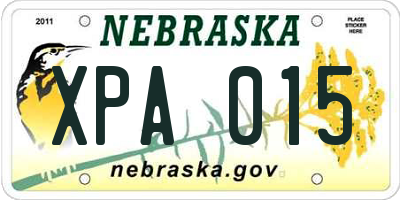 NE license plate XPA015