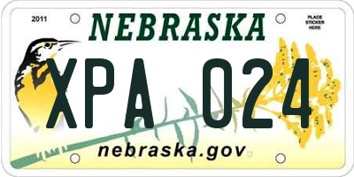 NE license plate XPA024