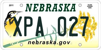 NE license plate XPA027