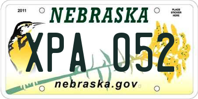 NE license plate XPA052