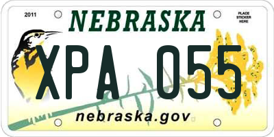 NE license plate XPA055