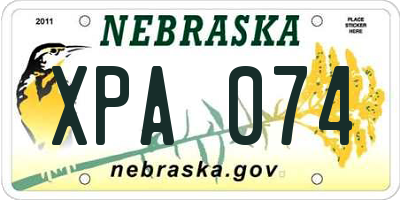 NE license plate XPA074