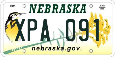 NE license plate XPA091