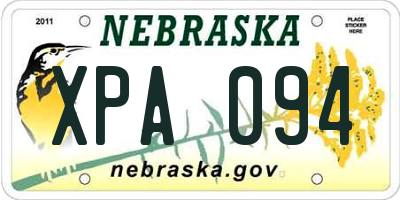 NE license plate XPA094