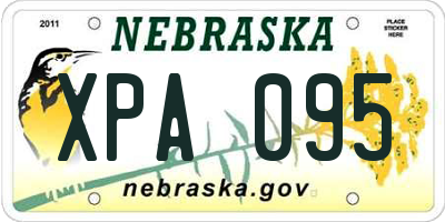 NE license plate XPA095