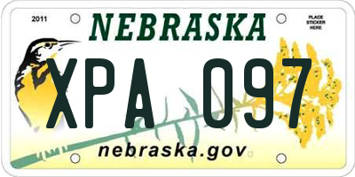 NE license plate XPA097