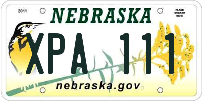 NE license plate XPA111