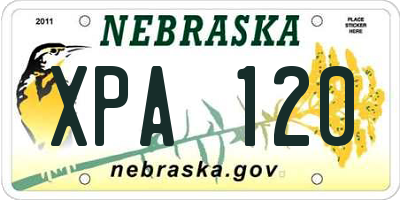NE license plate XPA120