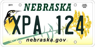 NE license plate XPA124