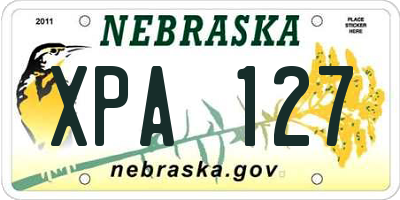NE license plate XPA127