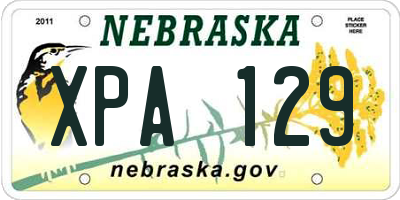 NE license plate XPA129
