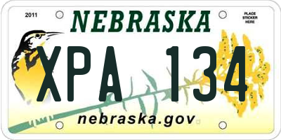 NE license plate XPA134