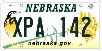 NE license plate XPA142