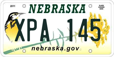 NE license plate XPA145