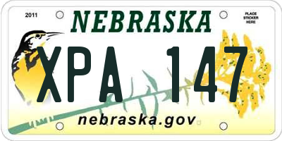 NE license plate XPA147