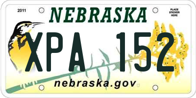 NE license plate XPA152