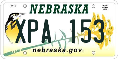 NE license plate XPA153