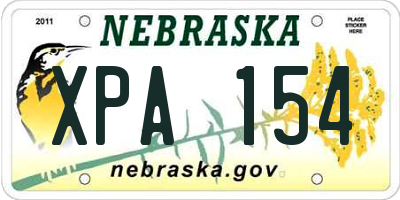 NE license plate XPA154
