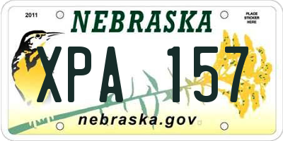 NE license plate XPA157