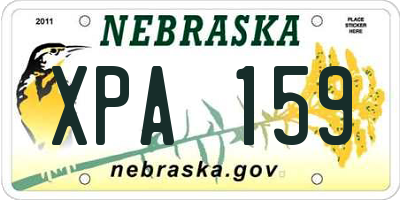 NE license plate XPA159