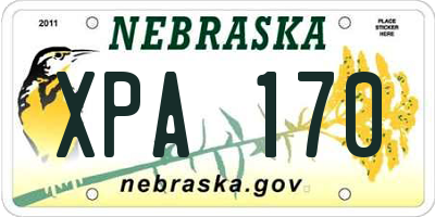 NE license plate XPA170