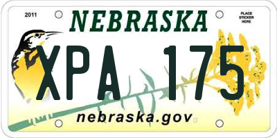 NE license plate XPA175