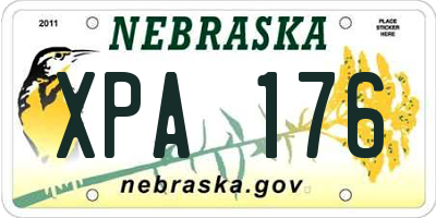 NE license plate XPA176