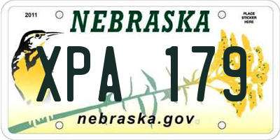 NE license plate XPA179