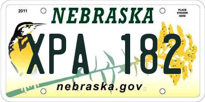 NE license plate XPA182