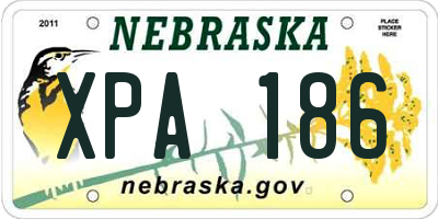 NE license plate XPA186