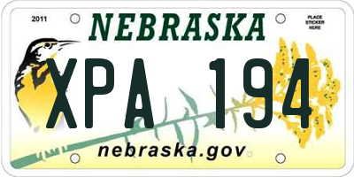 NE license plate XPA194