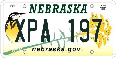 NE license plate XPA197