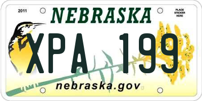 NE license plate XPA199