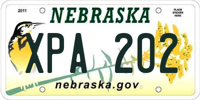 NE license plate XPA202