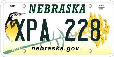 NE license plate XPA228