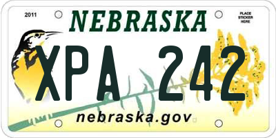 NE license plate XPA242
