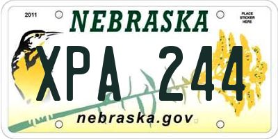 NE license plate XPA244