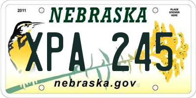 NE license plate XPA245