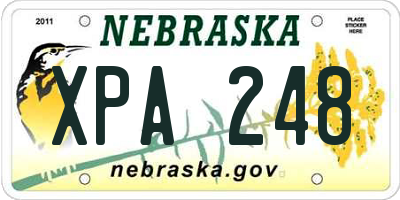 NE license plate XPA248