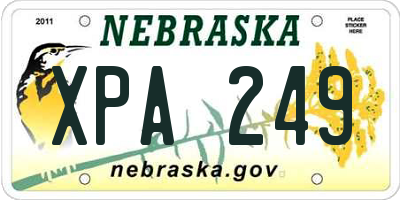 NE license plate XPA249
