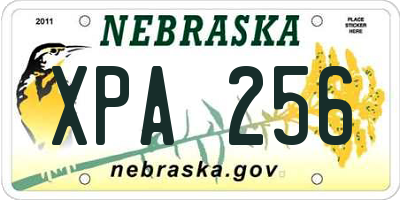NE license plate XPA256