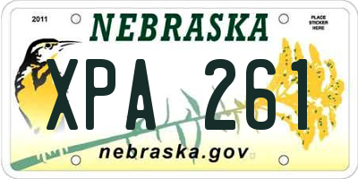 NE license plate XPA261