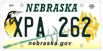 NE license plate XPA262