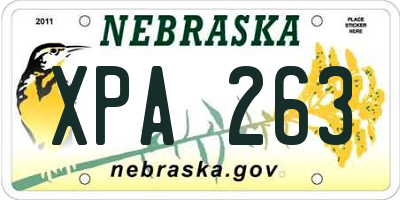 NE license plate XPA263