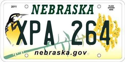 NE license plate XPA264