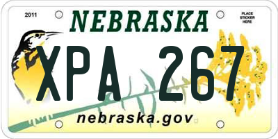 NE license plate XPA267
