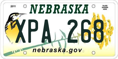 NE license plate XPA268