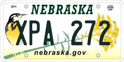 NE license plate XPA272