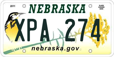 NE license plate XPA274