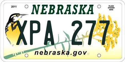 NE license plate XPA277